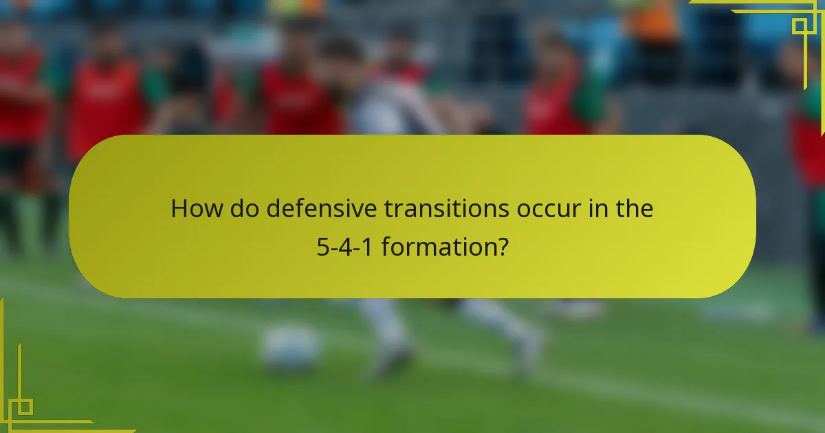 How do defensive transitions occur in the 5-4-1 formation?