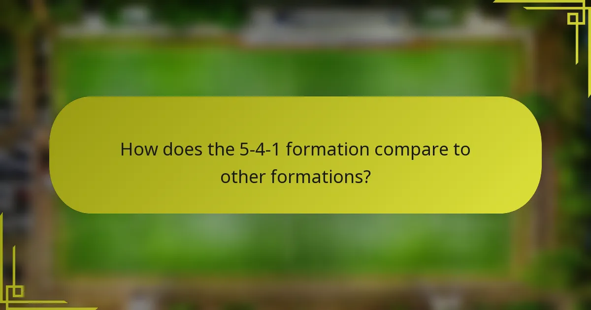 How does the 5-4-1 formation compare to other formations?