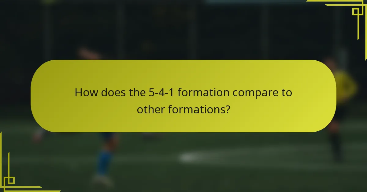 How does the 5-4-1 formation compare to other formations?