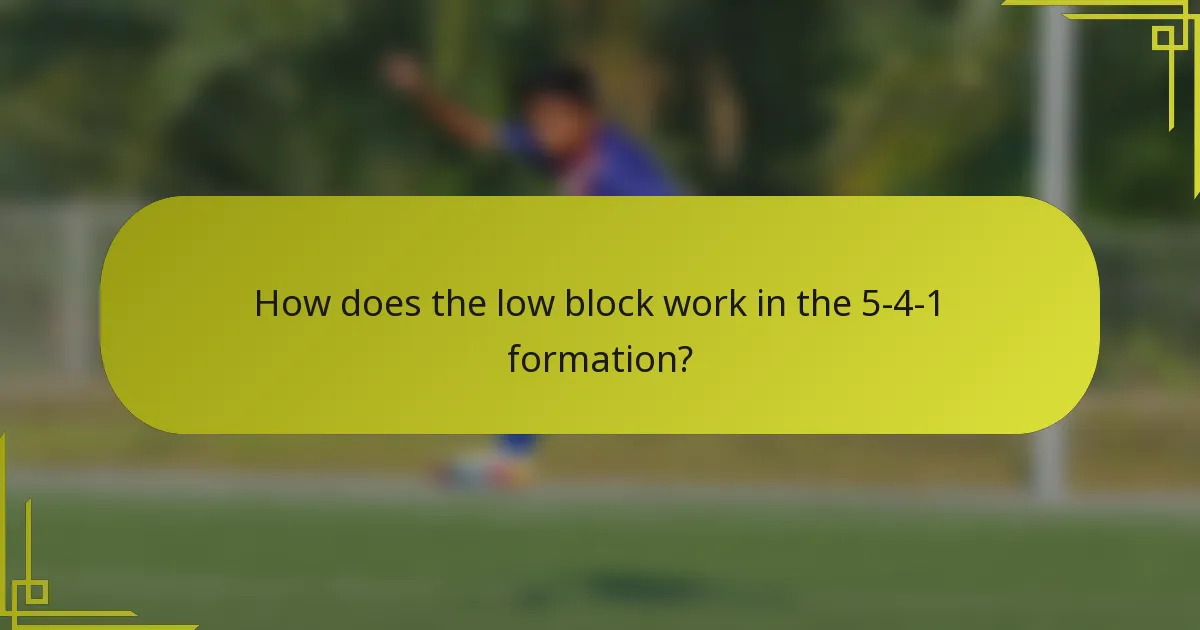 How does the low block work in the 5-4-1 formation?
