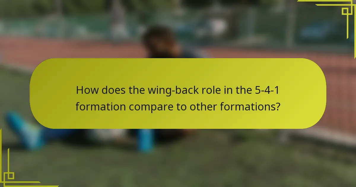 How does the wing-back role in the 5-4-1 formation compare to other formations?