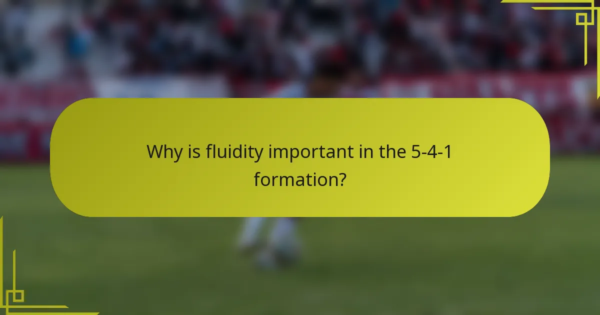 Why is fluidity important in the 5-4-1 formation?